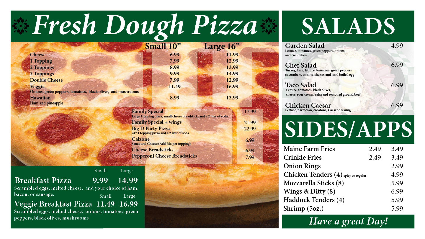 Menu Items Dysart's Travel Stops